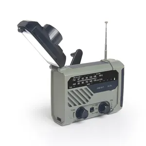 2000mAh 충전식 파워 뱅크가있는 휴대용 비상 핸드 전원 라디오