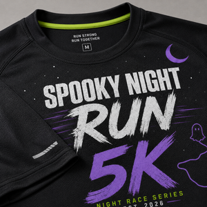 Camiseta para Carrera Nocturna de Halloween, 5K, Ropa Personalizada para Eventos de Carrera - Product Image 5