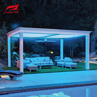 SUNC-Pergola moderne à toit rétractable, étanche, bioclimatique, électrique, en aluminium, pour l'extérieur