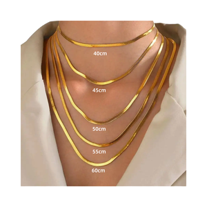 Minimalist 22k Gold Plated Snake Chain Necklace 40cm 45cm 50cm 55cm 60cm Unisex Everyday Wear - Product Image 4
