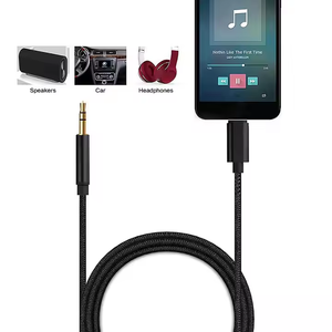 3ft USB C Jack bện cáp AUX xe 3.5mm jack âm thanh kỹ thuật số Stereo cho Huawei iPhone cho Xiaomi Carplay Microphone - Product Image 3