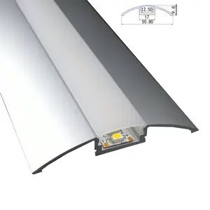 Aluminum Extrusion for Kitchen Cabinet Opal Plastic Cover LED Aluminum Profile with Clips End Caps Accessory