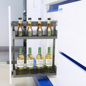 Unihopper Factory Kitchen <strong>Storage</strong> Pull Out Spice Drawer Side Mounted <strong>Soft</strong> Closing Glass Seasoning <strong>Basket</strong> - Product Image 2
