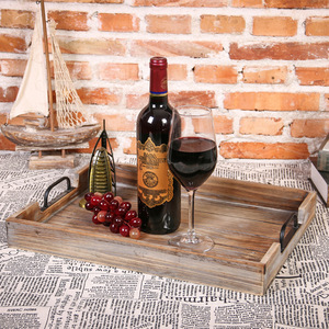 Plateau de service en bois massif avec poignées pour le thé, le café, usage hôtelier - Product Image 2