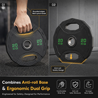 VIGFIT Plaques de musculation en caoutchouc personnalisables avec logo, pour compétition, 1,25-25 kg, plaques interchangeables, unisexe, entraînement de force