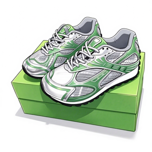 Nuevos Zapatos Casuales Ultraligeros de Malla Transpirable con Espejo, Diseño de Bloques de Color, Cuero Genuino y Suela Gruesa, Tendencia de Moda, Venta Directa de Diseñador - Product Image 1