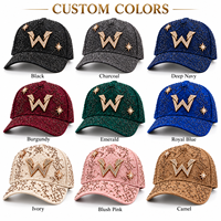 Casquette de baseball de luxe ornée de strass avec logo métallique en cristal, chapeau tendance personnalisé