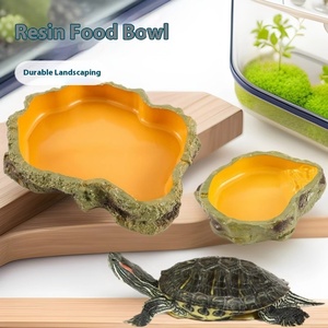 UniLink OEM ODM - Recipiente Redondo de Resina Ecológica para Alimentos, Simulación de Roca, Paisaje Acuático Profundo, para Reptiles y Anfibios - Product Image 2