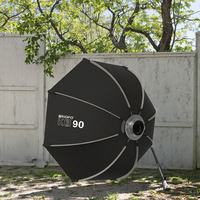 Triopo K3 Boîte à lumière octogonale 90 cm avec monture Bowens, diffuseur de flash et grille nid d'abeille, portable pour studio et photographie en extérieur