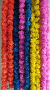 พวงมาลัยดอกดาวเรืองตกแต่ง สายดอกไม้ประดับงานแต่งงาน ของตกแต่งเทศกาล ของตกแต่งบ้านใหม่ ของตกแต่งงานฮัลดี เมเฮนดี รับผลิตตามแบบ OEM - Product Image 4