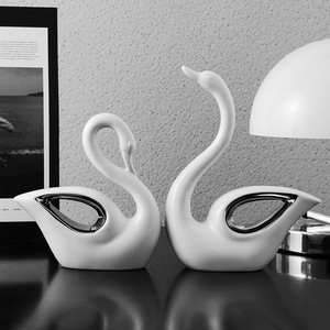 Современные простые керамические украшения в виде лебедей, легкий люкс для декора дома, подарок на годовщину для гостиной - Product Image 2