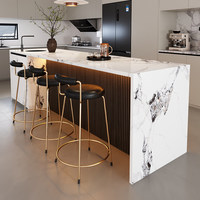 Comptoir de bar NEXGRAND en marbre artificiel antibactérien blanc pur, bois massif, minimalisme moderne, armoire à vin incrustée, évier haut de gamme