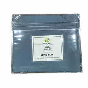 Ensemble de draps de lit King Size en microfibre écologique 1800 fils, broderie 3 lignes, literie unie, draps ajustés doux pour hôtels - Product Image 2