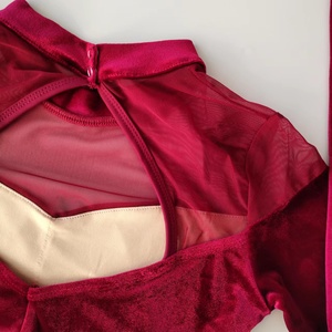 <span class=keywords><strong>2026</strong></span>新款时尚热销皇家红天鹅绒女式长袖高领舞蹈芭蕾舞紧身衣 - Product Image 6