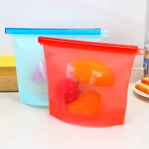 Bolsa de plástico de silicona para alimentos de grado alimenticio, bolsa empaquetada por separado para almacenamiento de alimentos, para sopa y congelados, gran oferta
