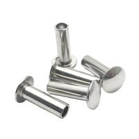 Rivets semi-tubulaires à tête ronde en acier inoxydable et aluminium, rivets métalliques semi-tubulaires, attaches semi-tubulaires