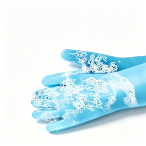 Practical <b>pet</b> grooming gloves dog <b>bath</b> scrubber versatile dishwashing silicone sponge hair remover rubber - Product Image 2