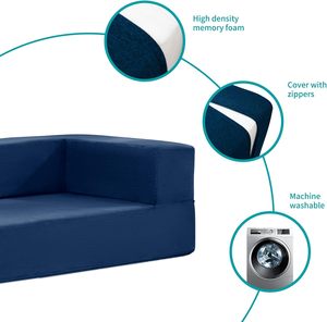 Colchón de espuma inflable plegable Seccional de estilo moderno sofá de tela acolchada para uso en dormitorio y sala de estar - Product Image 5