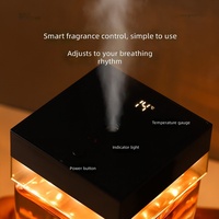 Diffuseur d'aromathérapie sans flamme 500 ml, brumisation automatique, éclairage d'ambiance, affichage numérique, minuterie, usage domestique, avancé