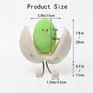 Jouet créatif en peluche amusant en forme de pistache 3D, adorable grain vert avec tissu ouvert, décoration de bureau à domicile pour enfants - Product Image 3