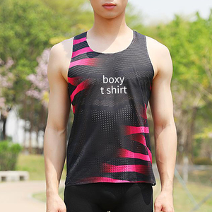 Custom Lightweight Quick Dry Marathon Running <b>Singlet</b> Breathable Polyester Mesh Sports Race Vest Tank Top For <b>Men</b> - Product Image 1