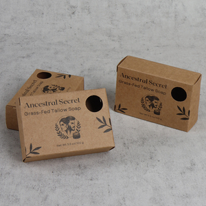 Custom Empty Kraft Paper Soap bar Packaging Box with <b>Window</b> - Product Image 1