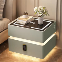 Chevet intelligent au design flottant moderne avec charge sans fil, lumière LED et rangement pour chambre à coucher et salon