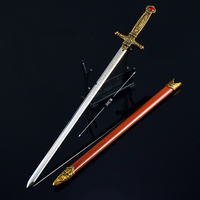 Produits liés au cinéma et à la télévision Harry Potter, épée de Gryffondor, modèle plaqué or, 30 cm, mini katana en alliage de zinc métallique