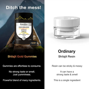 Chất lượng cao cấp 3 trong 1 shilajit Gummy bổ sung nhãn hiệu riêng tinh khiết 3000mg Himalaya Hữu Cơ shilajit Ashwagandha Vàng Gummies - Product Image 4