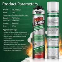 Mousse expansive ignifuge PU-F801, mastic ignifuge pour la construction, isolation et remplissage anti-incendie