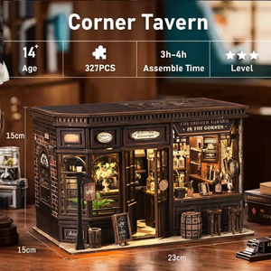 Productos más vendidos en el <span class=keywords><strong>mundo</strong></span> Street Side Coffee Madera DIY Casa en miniatura Modelo Juego de juguetes de madera - Product Image 5
