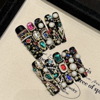 Faux ongles de luxe faits à la main en gros, style de qualité salon, marque privée en vrac