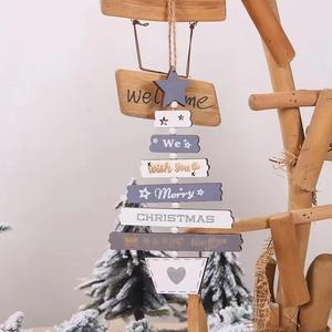 TC fournitures de décoration d'arbre de noël père noël bonhomme de neige arbre de noël suspendu peint lettre pendentif pour fête décorations pour la maison - Product Image 6