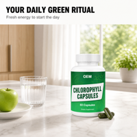 Capsules de chlorophylle en marque privée OEM, 60 unités en flacon, capsules alimentaires pour adultes, certifiées Halal, emballage personnalisé, vente en gros