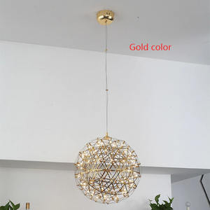 פלדה חתונה מודרנית פלדה סביב נצנוצץ-כדור הוביל נברשת מלון חנות תקרה קישוטי תלייה מנורת תליון - Product Image 2