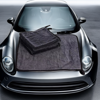 Serviette de lavage auto en microfibre personnalisée avec logo, super absorbante, haute densité, bleu-gris, XXL, XL, 12x12, 16x24, 40x40, 40x60, 60x90cm, 90x70, 20x20cm
