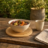 Sous-plat en bambou résistant à la chaleur, support de pot, tapis de table, coussin isolant rond pour casseroles chaudes, poêles, cuisine, table à manger