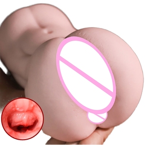 Xiaozizi Yellowish Pink TPE <b>Realistic</b> Big <b>Butt</b> Channel Double Point Yin Buttock Inverted Mold Airplane Cup Toy Men 100% - Product Image 6