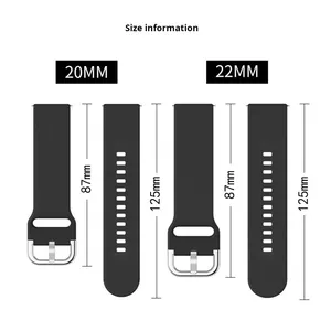 Para <span class=keywords><strong>Huawei</strong></span> GT2/<span class=keywords><strong>GT3</strong></span> y para Samsung <span class=keywords><strong>Smartwatch</strong></span> Compatible con liberación rápida 20/22mm correa de silicona Watch5 correa para la oreja correas de reloj inteligente - Product Image 3