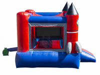 Château gonflable commercial rouge et bleu pour enfants, idéal pour la location événementielle
