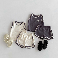 1 Pcs Private Label Einfarbiges Outfit Sommer Neugeborenes Kleinkind Jungen Jungen Mädchen Kleidung Ärmellose Shorts Baby Neutrales Outfit