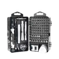 Kit de tournevis multifonction 115-en-un avec boîte à outils rigide pour démontage et maintenance de téléphones portables, outils en chrome-molybdène