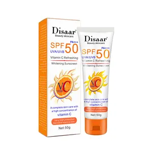 Disaar vitamin c sun cream face whitening sunscreen spf 50 makeup sunblock private label sunscreen