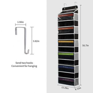 Organisateur suspendu à 5/6 couches avec poches latérales en filet pour porte ou mur, idéal pour le rangement dans les placards et salles de bain - Product Image 2