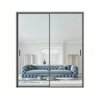 Porte coulissante minimaliste en aluminium à rupture de pont thermique, double vitrage, étanche, pour entrée de villa