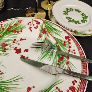 Real sublimación hueso China viejo país blanco porcelana en blanco rosa boda platos <span class=keywords><strong>vajilla</strong></span> conjunto de cerámica para el hogar Navidad - Product Image 6