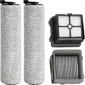 Brosse à rouleaux de remplacement pour aspirateur sec/humide rechargeable <span class=keywords><strong>Tineco</strong></span> IFloor 3 <span class=keywords><strong>Floor</strong></span> <span class=keywords><strong>ONE</strong></span> <span class=keywords><strong>S3</strong></span>, avec 2 brosses et 2 filtres HEPA - Product Image 1