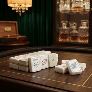 Tendance du moment : Ensemble de table de mahjong durable, résistant aux rayures, écologique, avec tuiles crème beige et motifs floraux minimalistes, portable et résistant à l'eau - Product Image 4