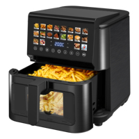 Friteuse à air numérique électrique, approvisionnement direct usine, 9L, en acier inoxydable, intelligente, à double chauffage supérieur et inférieur, appareil de cuisine
