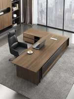 Bureau de direction en forme de L moderne et luxueux Runwood, table de bureau en bois pour le bureau du PDG, pour la maison, le bureau ou la chambre à coucher, mobilier modulaire